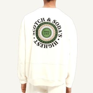 Scotch & Soda "Dans L'Air" White Relaxed Fit Sweatshirt M Organic Cotton
